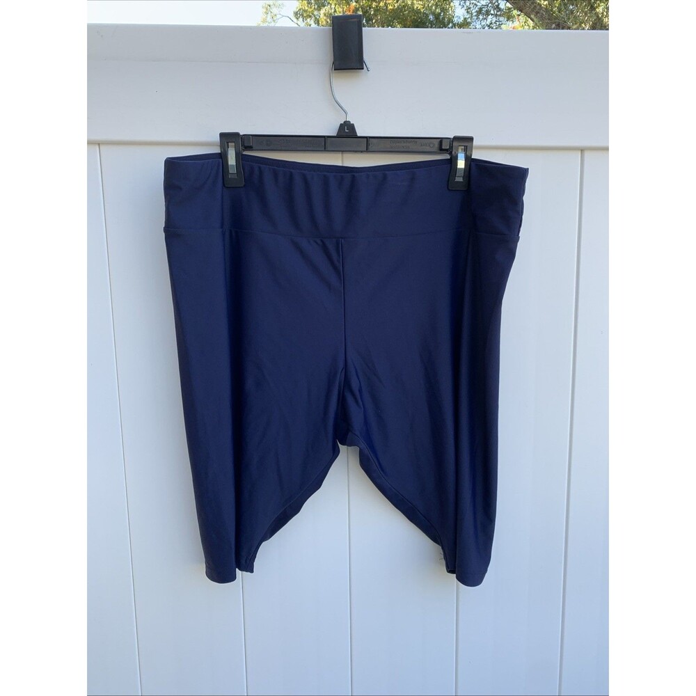 Calypsa By Modli Women's Pull-On Swim Shorts 2X Navy Blue